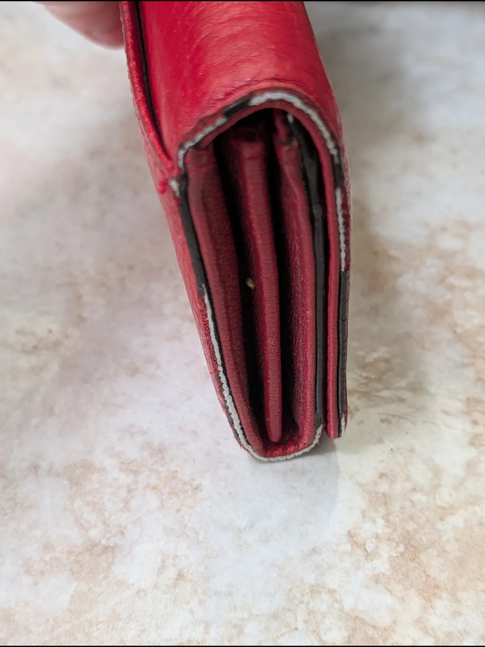 Michael Kors Red Leather Continental Wallet GUC